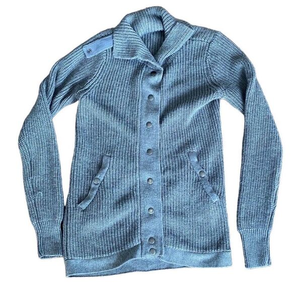 Eileen Fisher Cardigan 100% Merino Wool Stand Up Collar Shacket Petite Small - Picture 1 of 6